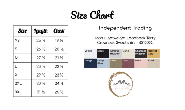 Green Coast Co Size Chart