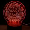 Nonagon Mini LED Desk Sign that is battery and USB powered with remote for color change.